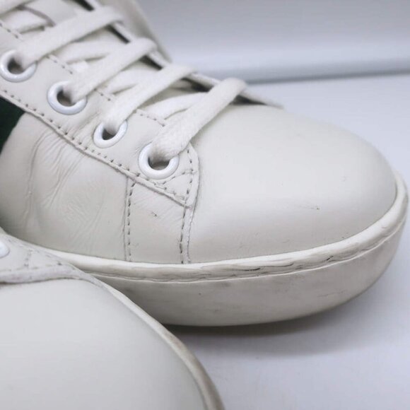 Gucci Ace Bee-Embroidered Fold Down Sneakers White Leather Size 35.5 - Picture 2 of 16